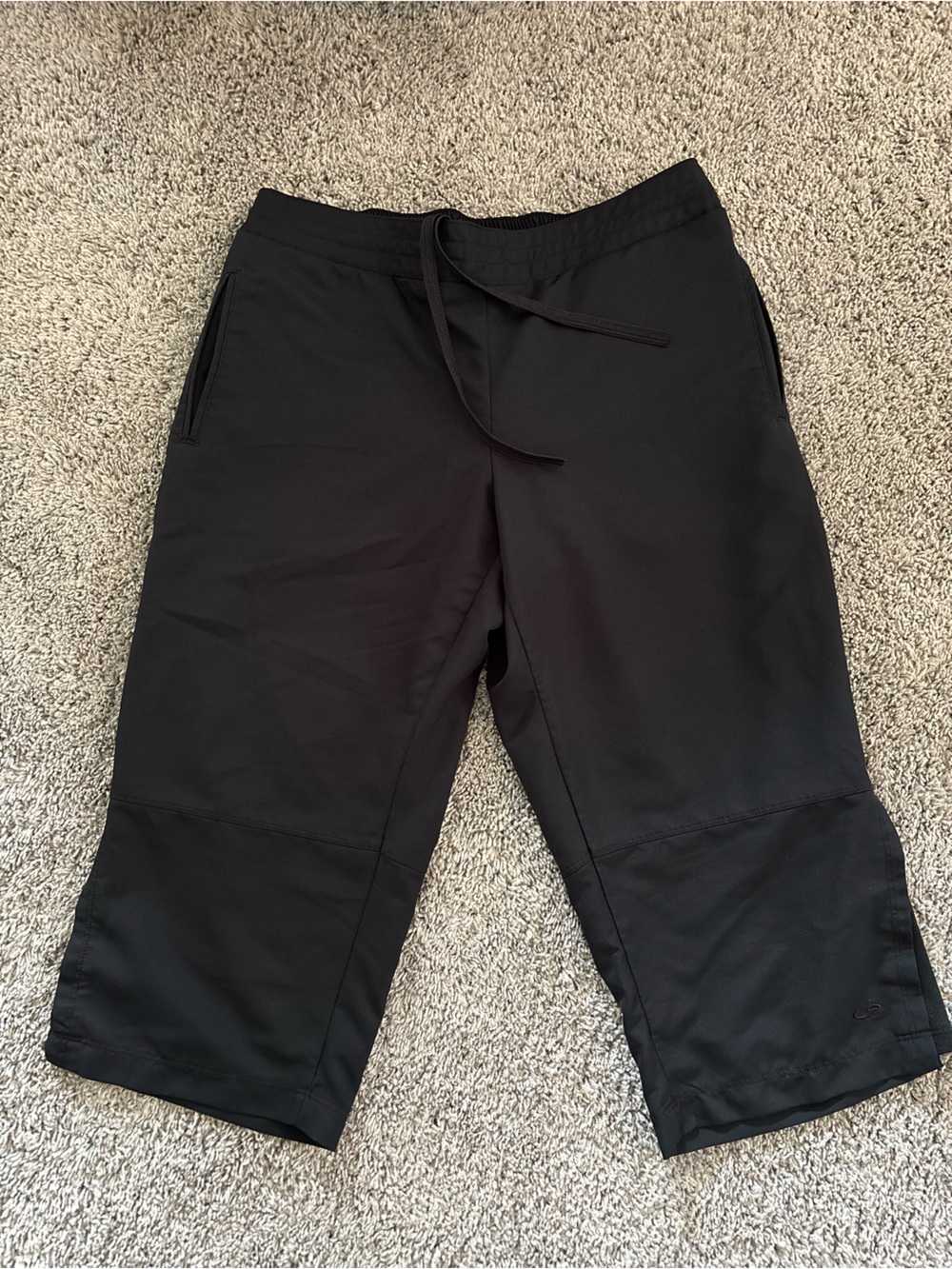 Champion C9 Black Performance Capri Track Drawstring Athleisure Pants Womens S